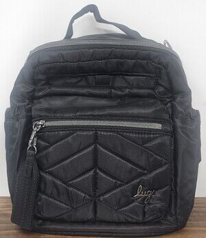 LUG Alpine Midnight Black Crossbody Quilted Medium Bag With Top Handle